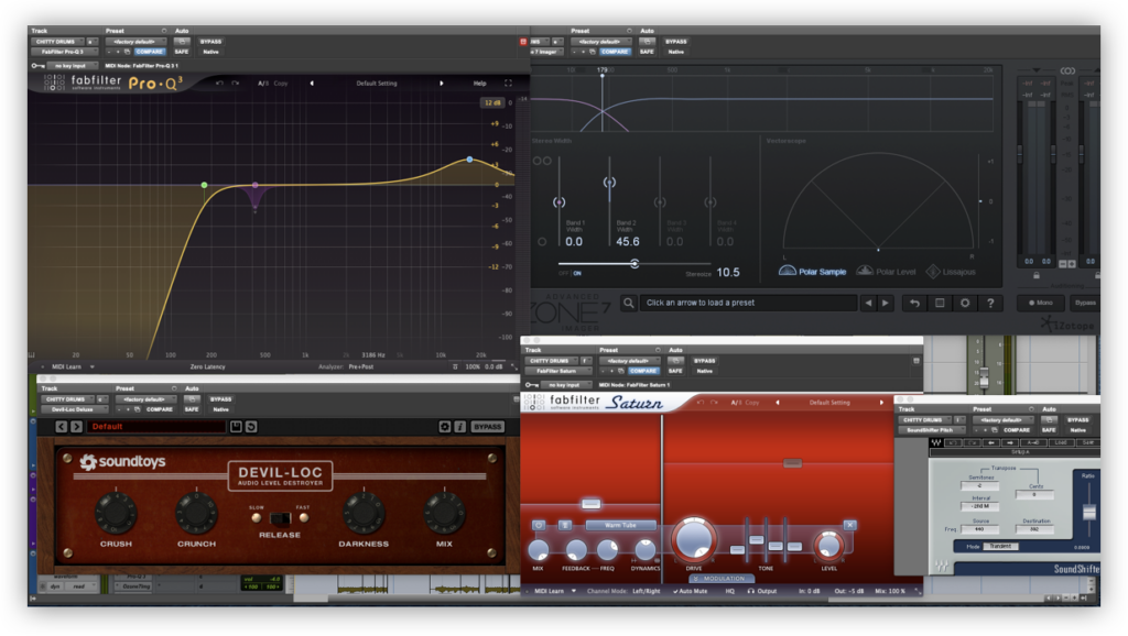 The processing chain for the drums in "Part Problems"