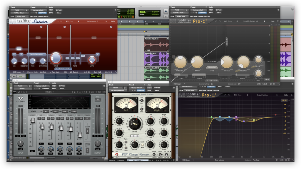 The processing chain for the piano in "Twisted"