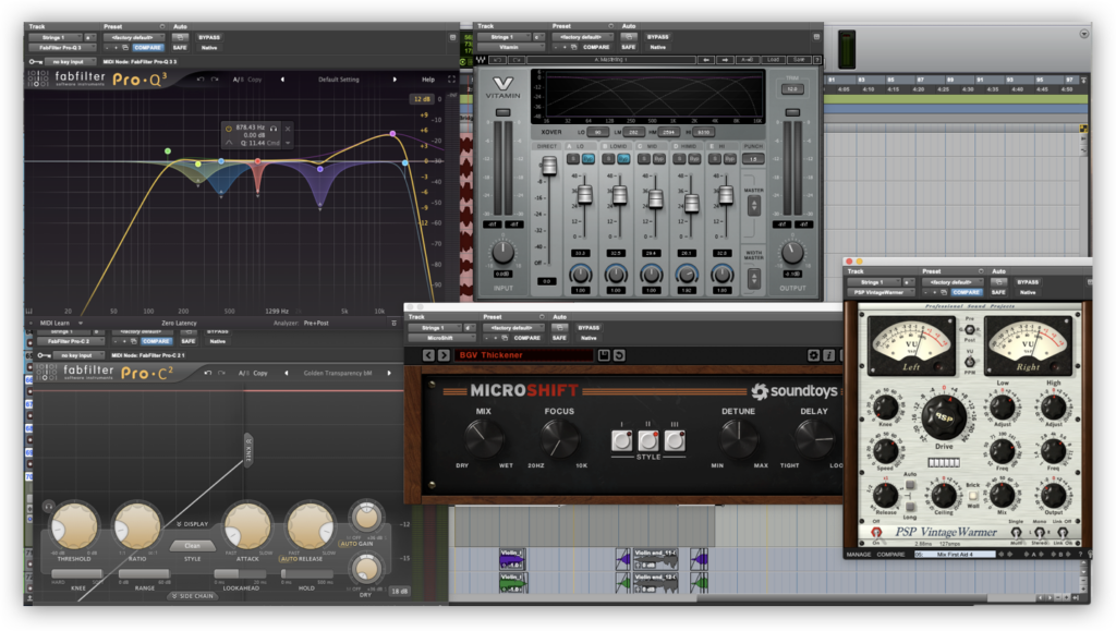 The processing chain for the strings in "Twisted"