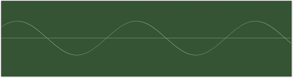 A visualization of a sine wave without any distortion
