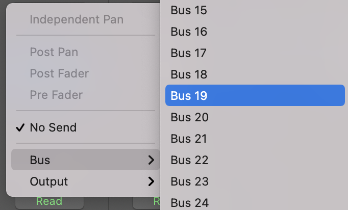 A step-by-step for setting up an audio bus in Logic Pro (2/3).