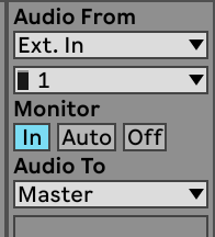 The "Audio From" menu.