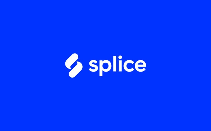 Splice logo in white letters on a blue background