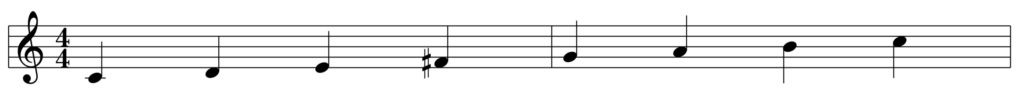 The C Lydian scale