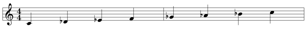 C Locrian scale