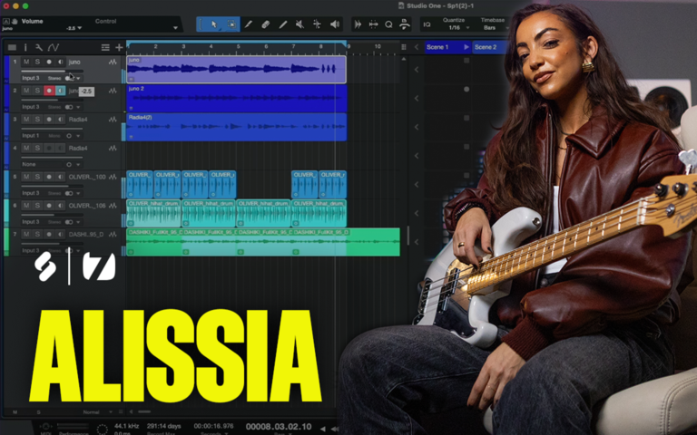 Alissia (Bruno Mars, Kaytranada) makes a track in Studio One for the first time