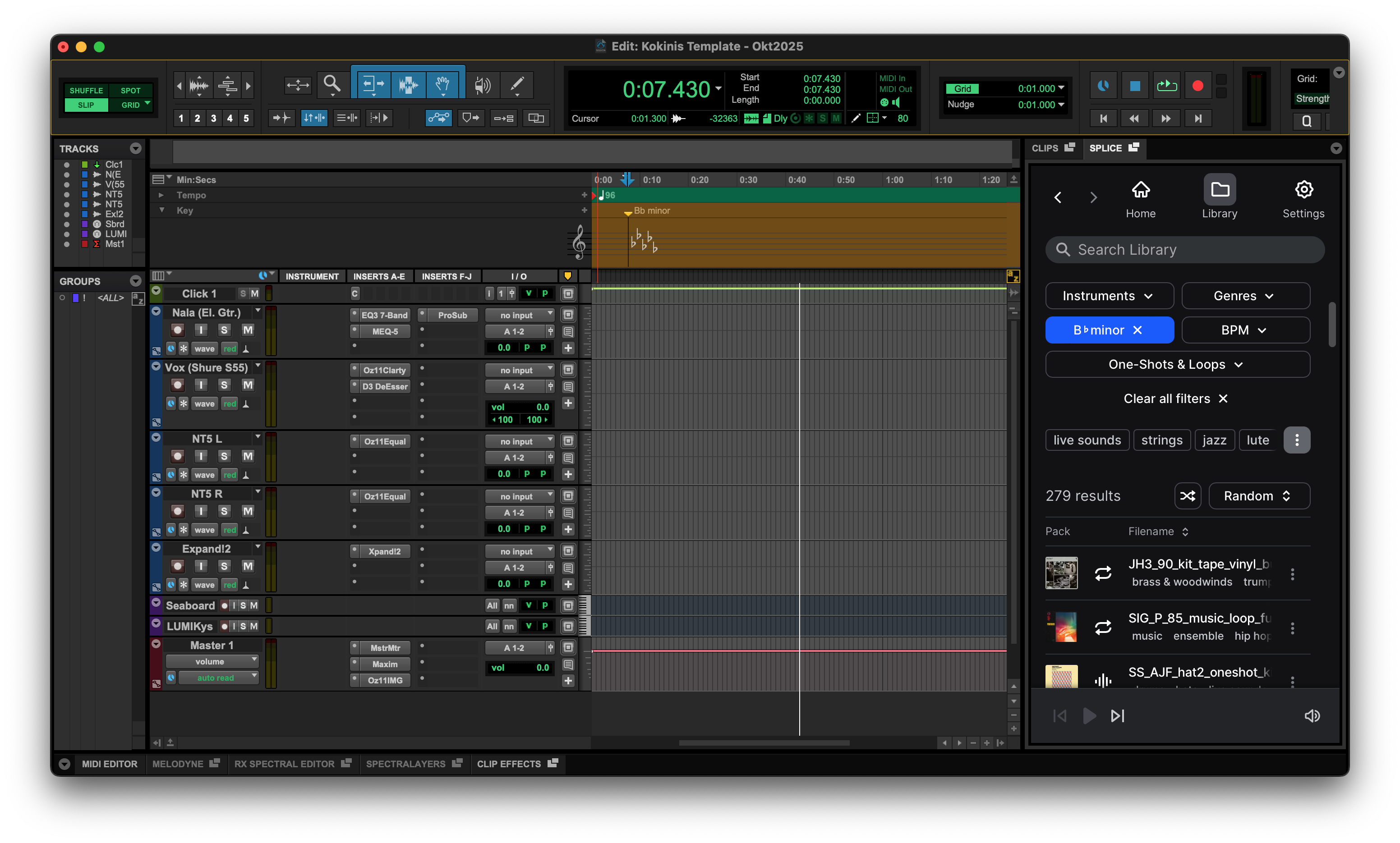 An example of an effective Pro Tools template for recording.