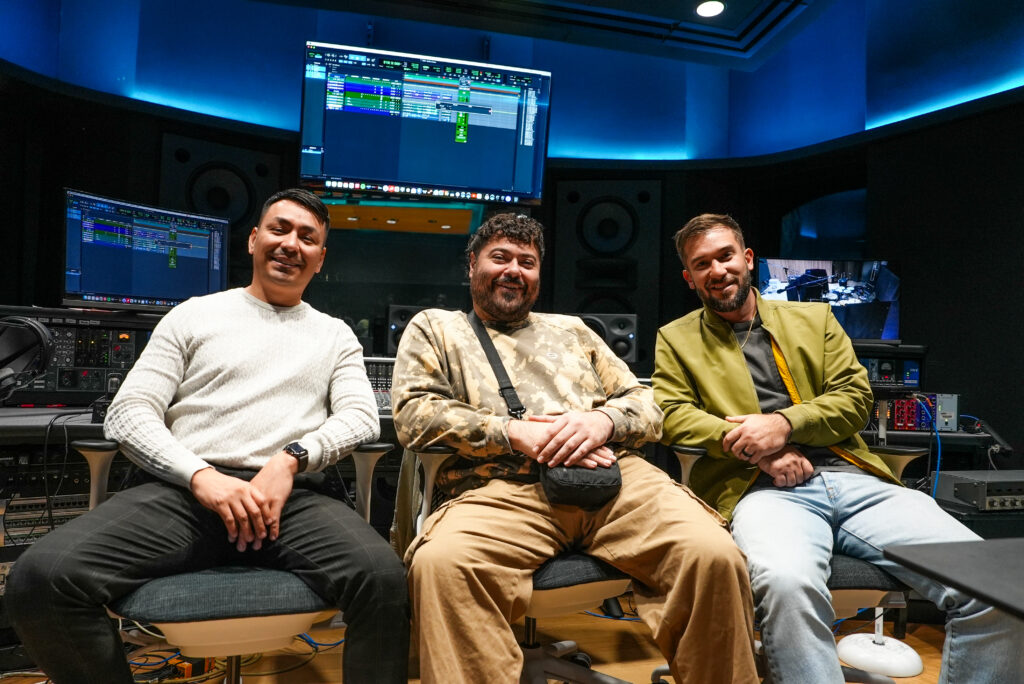 (From left to right) Israel Medina, Sr. Manager of Content Production at Splice; C. Samuel Peña, Assistant Director of Popular Music at Arizona State University; and Dylan Wood, Operations Manager of Production in Content at Splice, during the Splice workshop at ASU.
